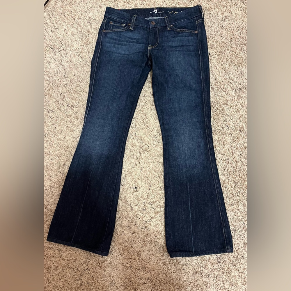 7 For All Mankind Dark Blue Flare Jeans